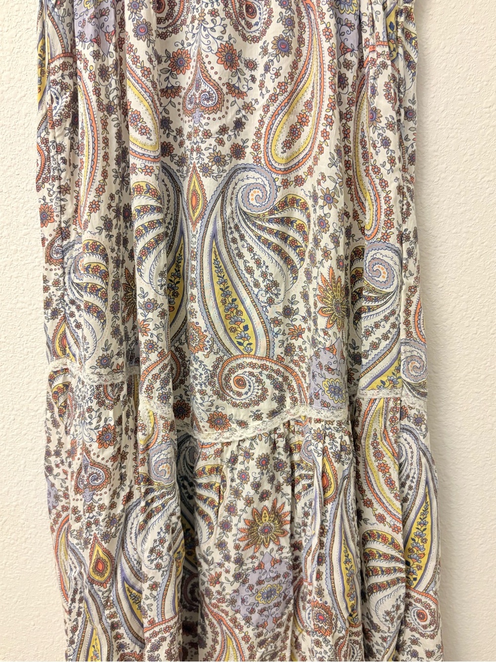 O'Neill Paisley Tiered Maxi Dress in Brown and Cream - Picture 5 of 6